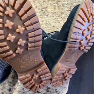 Timberland Black Boots with Brown Soles